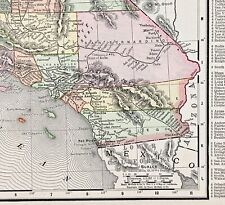 1895 Map California County Townships Railroads San Francisco San Diego Monterey
