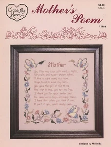 Cross My Heart Mother's Poem Butterflies Morning Glories Cross Stitch Pattern - Picture 1 of 1