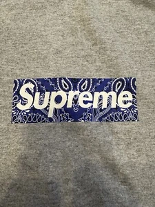 Brand New Supreme Bandana Box Logo Tee Grey Size XL FW19 - Picture 1 of 3