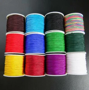 100M SUPERIOR QUALITY Nylon Cord/Chinese Knot/Shamballa Macrame Beading 0.8mm - Picture 1 of 29