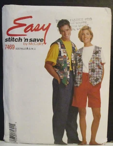 McCall's Stitch 'n Save Pattern 7469 Vest T-Shirt Pants Shorts Size Unisex S-M-L - Picture 1 of 10