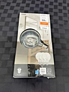 (3Pk) Feit Electric G25 LED Edison Bulbs Dimmable Soft White 60W (New, Open Box) - Picture 1 of 6