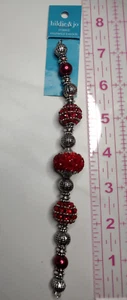 Hildie Jo Beads Red Rhodium Mixed Material Glittery Strand - NEW! - Picture 1 of 1