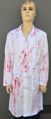 BLOODY REAL LAB COAT Adult Halloween Costume High Quality Doctor Psycho  - Image 1 of 4