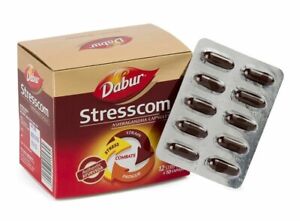 Dabur Stresscom Ashwagandha Medicine for Anxiety, Stress & Fatigue 10 Capsules