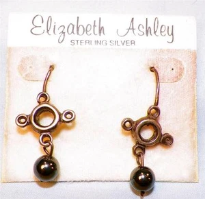 Sterling Silver Drop Earrings Elizabeth Ashley Mint on Card Pierced Card Wear - Picture 1 of 3