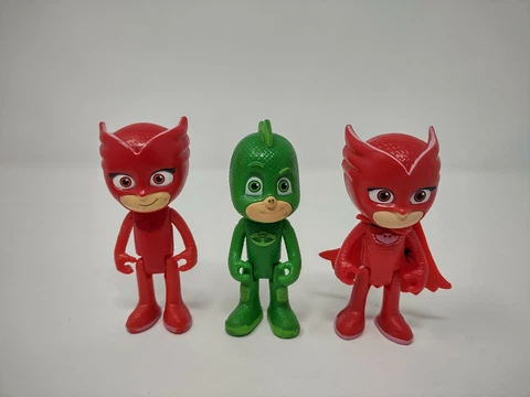 PJ Masks 3” Owlette Talking Figure and Plastic Owlette, Gekko Lot Of 3 Toys Cover