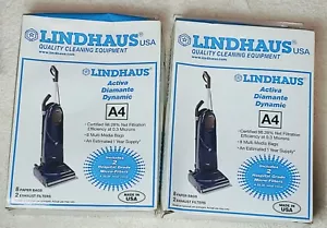 2 borse aspirapolvere dinamiche originali Lindhaus A4 activa diamante 16 sacchetti USA - Foto 1 di 5
