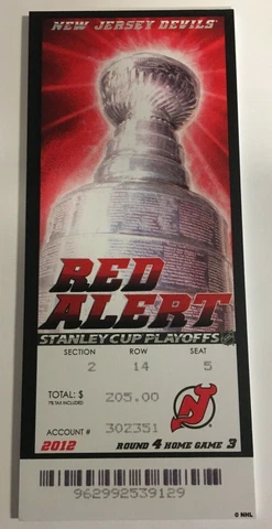 2012 Stanley Cup Playoffs Mini Mini Mega Ticket New Jersey Devils 14 x 6" DM1 Cover