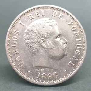 MONEDA DE PLATA PORTUGAL 1896 500 REIS REY D. CARLOS I - Imagen 1 de 5