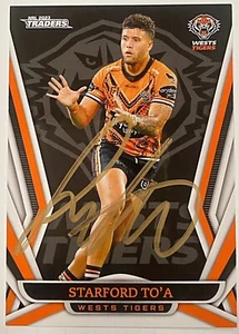 STARFORD TO’A WESTS TIGERS 2023 TRADERS TITANIUM NRL SIGNED CARD - Bild 1 von 1