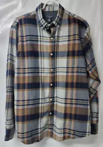 Herren Hemd Van Heusen Flex Flanell kariert blau beige grau Medium Baumwolle/Poly - Bild 1 von 9