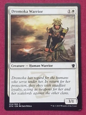 Magic The Gathering DRAGONS OF TARKIR DROMOKA WARRIOR white card MTG - Image 1 of 2