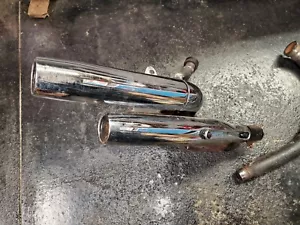 1993 Yamaha Virago 1100 XV1100 original chrome COMPLETE EXHAUST muffler header - Picture 1 of 12