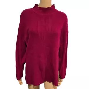 C.J. Banks Dark Red Mock Neck Sweater 3X - Picture 1 of 5