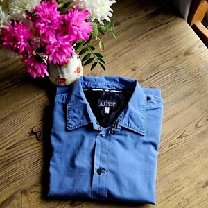 Armani blue shirt classic long sleeved - Picture 1 of 7