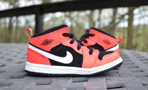 Nike Air Jordan 1 Mid TD 'Infrared 23' 2018 640735-061 Kleinkind Größe 9C - Bild 1 von 10