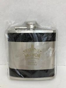Frasco de whisky escocés McIvor imitación cocodrilo ribete acero inoxidable 6 oz - Imagen 1 de 7