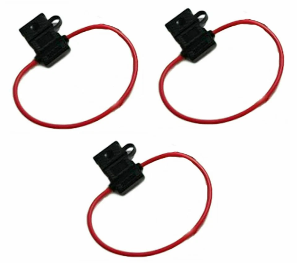 16 Gauge ATC ATO In-Line Fuse Holder Wire Copper 12V Blade Waterproof 3 Pack - Image 1 of 1