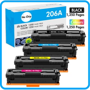 W2110A For HP 206A Toner Color LaserJet MFP M283fdw M283cdw M255dw M282nw NoChip - Picture 1 of 18