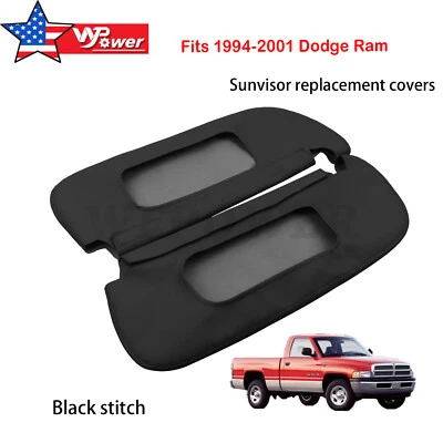 Cubierta de repuesto para parasol para Dodge RAM 1994-2001 cuero microfibra negro Foto 1 de 4