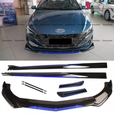 Front Bumper Lip 86" Side Skirt Rear Bumper Lip   Black Blue For Hyundai Elantra - Image 1 of 4