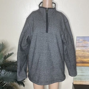 Suéter Orvis Hombres Negro 1/4 Cuarto Cremallera Pullover Cuello Simulado Sherpa Aislado Talla M - Imagen 1 de 8