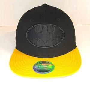NEW DC Comics Batman Tonal Logo Comic Panel UV Snapback Hat Cap Black/Yellow - Picture 1 of 6