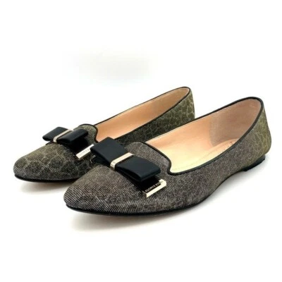 Vince Camuto Rowley Metallic Flats Women’s Size 8.5 Leopard Print Point Toe Bow - Image 1 of 4