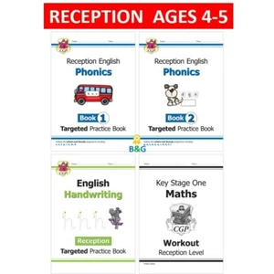Reception Ages 4-5 Essentials Workbook Maths English Phonics Handwriting CGP - Picture 1 of 12