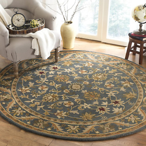 Antiquity Collection 3'6" round Blue/Gold AT52C Handmade Traditional Oriental Pr