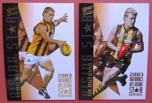 2003 Select AFL Ovation RISING STAR Cards: MITCHELL & OSBORNE (Hawthorn) - Picture 1 of 2