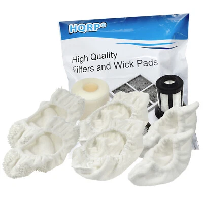 Kit de 6 almohadillas de fregona de vapor de microfibra HQRP para vaporizador Oreck STEAM100 STEAM100LRH Foto 1 de 4
