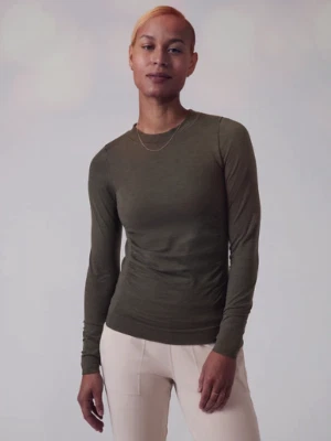 Athleta S SMALL Foresthill Ascent Top, Peat Beathable Merino Wool Shirt NEW - Image 1 of 4