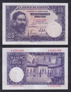 Banconota Spagna 25 pesetas 1954 P.-147a BB/VF - Afbeelding 1 van 1