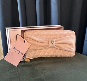 Cartera JUICY COUTURE atada con un lazo cremallera alrededor - terciopelo rosa - Imagen 1 de 4