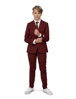 Opposuits *Youth Suit* Slim Fit Burgundy 2 Piece Size 14Y 2 Button - Image 1 of 4
