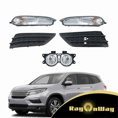 For 2016 2017 2018 Honda Pilot Bumper Fog Lights w/Cover Bezels Turn Signal Lamp Foto 1 de 4