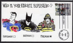 2002 HEROES OF 2001 (Scott B2) - Trainman Cachets FDC TD695 - Picture 1 of 1