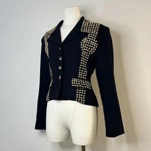 Todd Oldham Studded Jacket Blazer 30-33 Inch Bust Fall 1992 Runway True Vintage - Picture 1 of 18