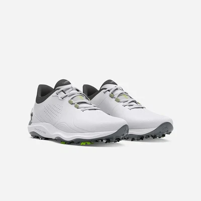 ZAPATOS DE GOLF UNDER ARMOUR UA DRIVE PRO SPIKE 3026918-100 BLANCO GRIS TALLA 12 M NUEVOS SIN CAJA Foto 1 de 4