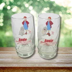 Vintage Swenson 1982 Annie and Sandy Collector Glass Tumbler Columbia Pictures - Picture 1 of 2
