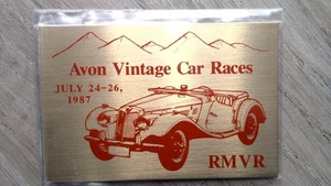 Avon Vintage Car Races 1987 Metal Plaque Automobilia Sign plaque 3" - Picture 1 of 2