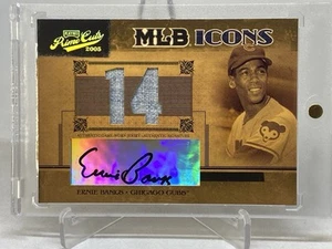 2005 Prime Cuts MLB Icons ERNIE BANKS GAME WORN JSY AUTOGRAPH Auto /10 HOF - Picture 1 of 17
