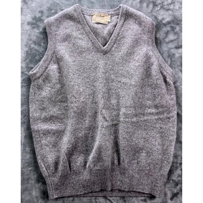 L.L. Bean мужской ягненка шерсти свитер жилет XL высокий серый сделано в США Шотландии пряжи - Изображение 1 из 4