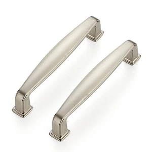 3 Pack Solid 3-3/4 Inch Cabinet Handles - Brushed Nickel Pulls for Kitchen Ca... - Picture 1 of 9