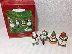 HALLMARK RACE DOWN MAIN STREET SNOWMEN OF MITFORD 4 PC 2000 - Picture 1 of 3