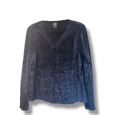 Top Laura Ashley Y2K Azul Terciopelo Cuello en V Mujer Mediano Años 90/2000 Retro Ropa de Salón Foto 1 de 3