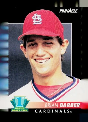 1992 Pinnacle #298 Brian Barber St. Louis Cardinals Rookie - Image 1 of 2