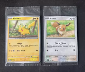 Pikachu Eevee 025/165 133/165 Pokémon Together 151 Poke Post Card Promo Master M - Picture 1 of 7